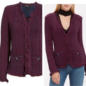 Intermix burgundy tweed cardigan - Ikaterina two tone cardigan size 2